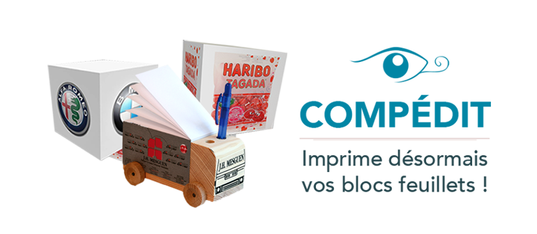 Compédit c'est désormais l'impression de vos blocs feuillets